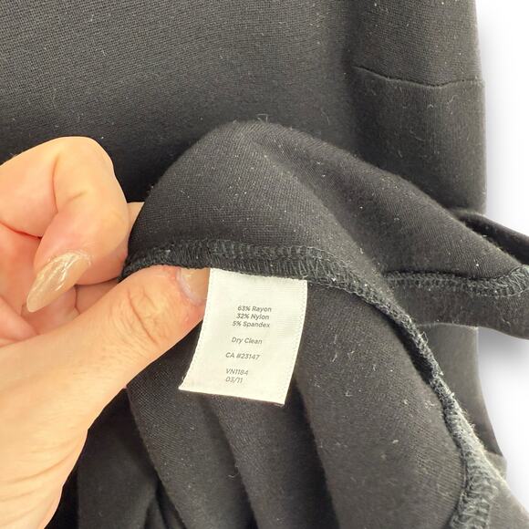 Talbots Basic Black Sleeveless Stretch Jersey A Line Casual Dress, Size 12 P - Picture 4 of 4